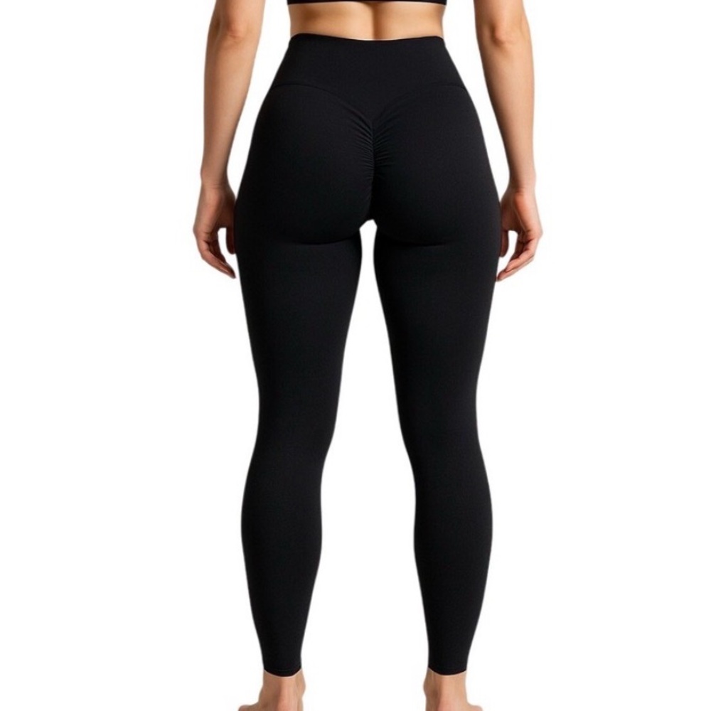 Gymshark Womens Scrunch Leggings Small Black High Waist Seamless NWOT - Picture 2 of 11